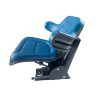 Source One Seating blue vinyl Grammer-style suspension seat compatible with John Deere tractors, heavy-duty shock absorption, China factory direct manufacture.