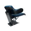 Source One Seating Grammer-style suspension seat in blue vinyl fits John Deere tractors, heavy-duty shock absorption, China factory direct manufacture.