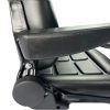 Source One Seating fold-down forklift seat in PVC leather fabric, universal fitment, heavy-duty suspension system, China factory direct manufacture.