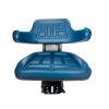 Source One Seating vinyl blue suspension seat, Grammer-style design, fits John Deere tractors, heavy-duty shock absorption, China factory direct manufacture.