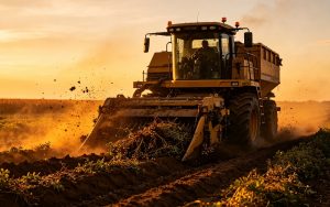Operator seat for peanut harvester